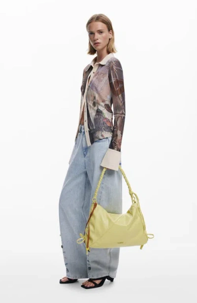 Desigual Faux Leather Shoulder Bag In Orange