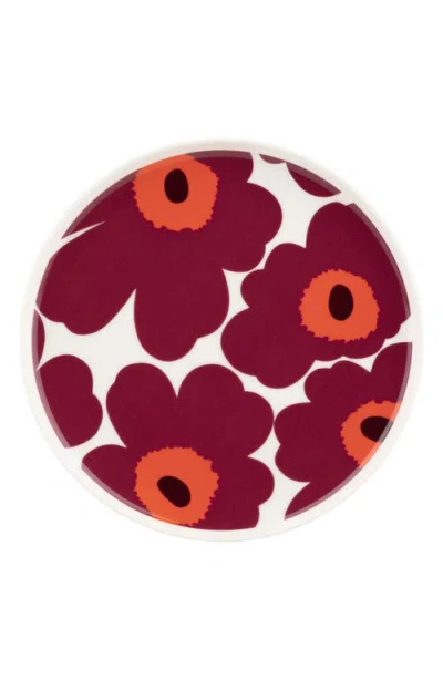 Marimekko Unikko Lautanen Floral Plate In Red