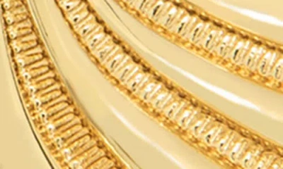 Marlyn Schiff Victoria Etched Wave Earrings In Gold