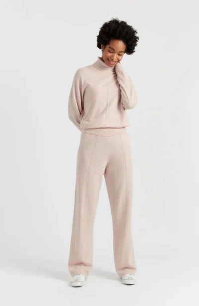 Chinti & Parker Wool & Cashmere Wide Leg Track Pant In Neutral