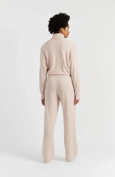 Chinti & Parker Wool & Cashmere Wide Leg Track Pant In Neutral
