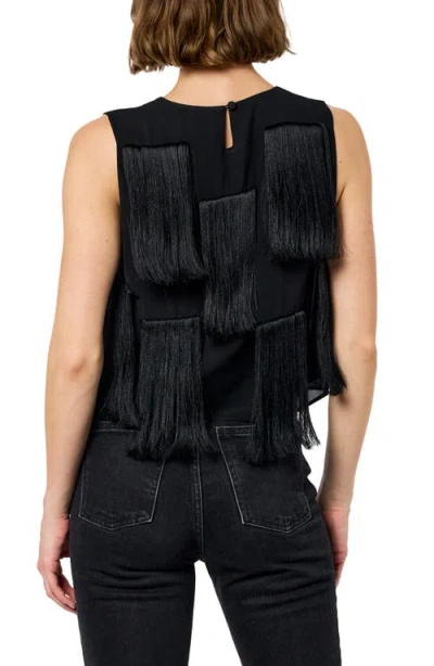 Ciebon Zinnia Fringe Sleeveless Top In Black
