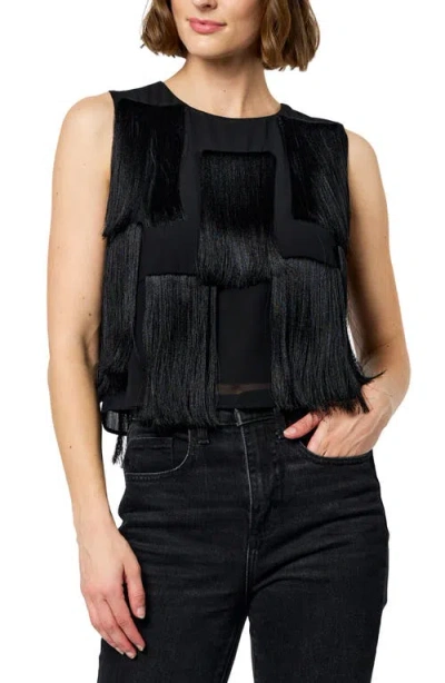 Ciebon Zinnia Fringe Sleeveless Top In Black