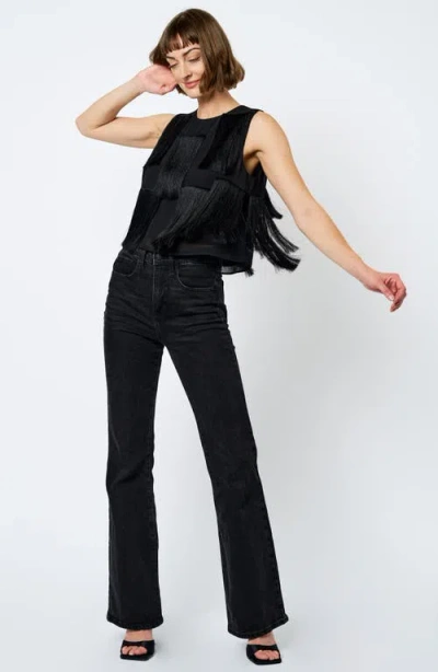 Ciebon Zinnia Fringe Sleeveless Top In Black