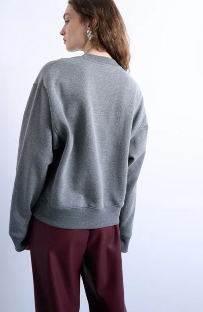 Topshop Ultimate Oversize Cotton Blend Sweatshirt In Gray