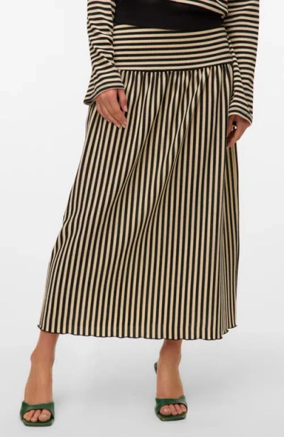 Vero Moda Isabella Stripe Knit Midi Skirt In Multi