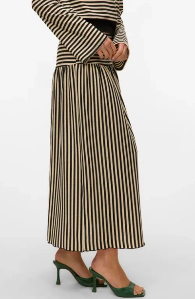 Vero Moda Isabella Stripe Knit Midi Skirt In Multi
