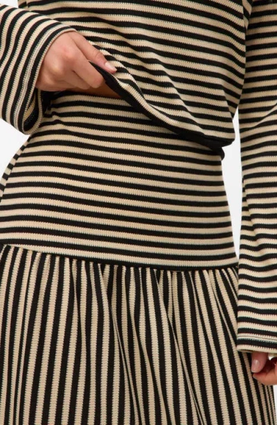 Vero Moda Isabella Stripe Knit Midi Skirt In Multi