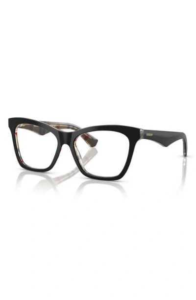 Burberry 52mm Cat Eye Optical Glasses In Black