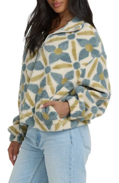 Billabong All The Time High Pile Fleece Quarter Zip Pullover In Multi