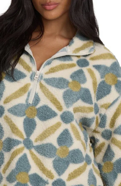 Billabong All The Time High Pile Fleece Quarter Zip Pullover In Multi