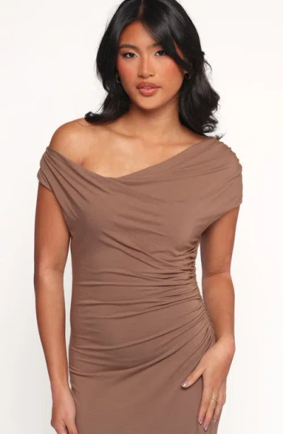 Petal And Pup Petal & Pup Wynn One-shoulder Maxi Dress In Brown