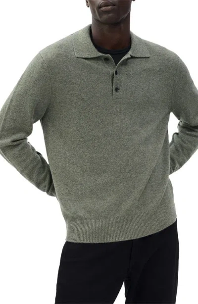 Rag & Bone Declan Cashmere Polo Sweater In Green