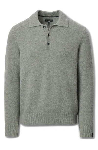 Rag & Bone Declan Cashmere Polo Sweater In Green
