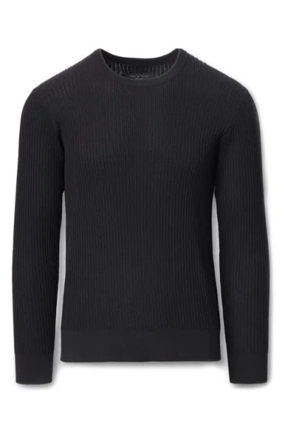 Rag & Bone Jayce Silk & Cotton Sweater In Black