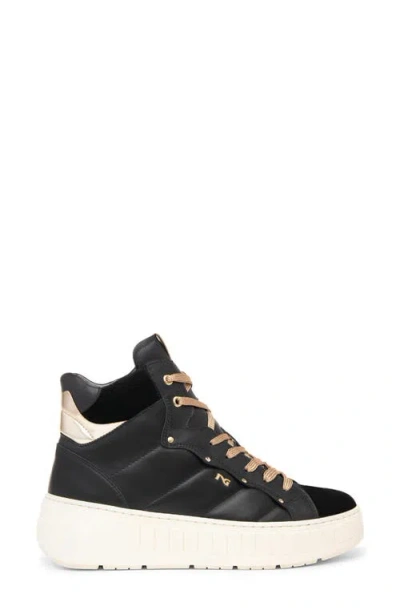 Nerogiardini Quilted High Top Sneaker In Black