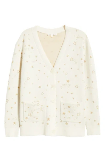 Loveshackfancy Mar Wool Celestial Jacquard Cardigan In Neutral
