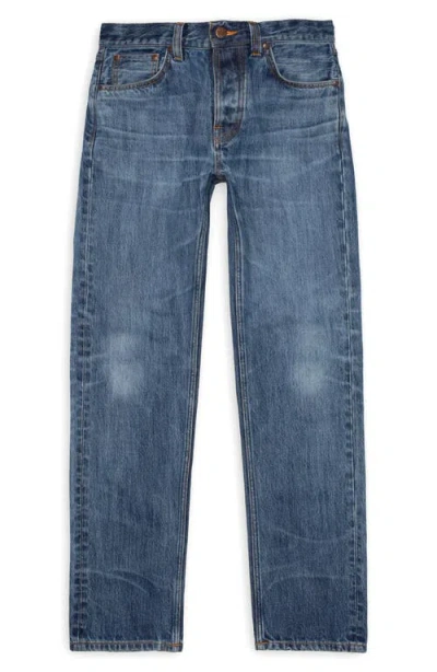 Nudie Jeans Nudie Rad Rufus High Waist Straight Leg Jeans In Blue