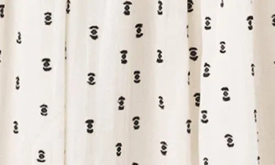 Mango Plumeti Midi Dress Ecru In Multi