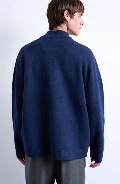 Topman Zip-up Cardigan In Blue