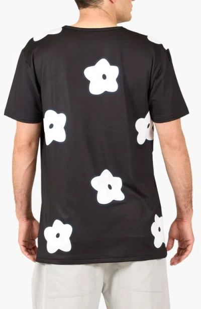 Vast Flower Patch Aqua Terra Performance T-shirt In Black
