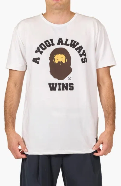 Vast A Yogi Always Wins Performance Graphic T-shirt In White