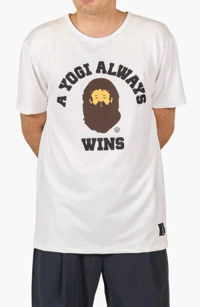 Vast A Yogi Always Wins Performance Graphic T-shirt In White