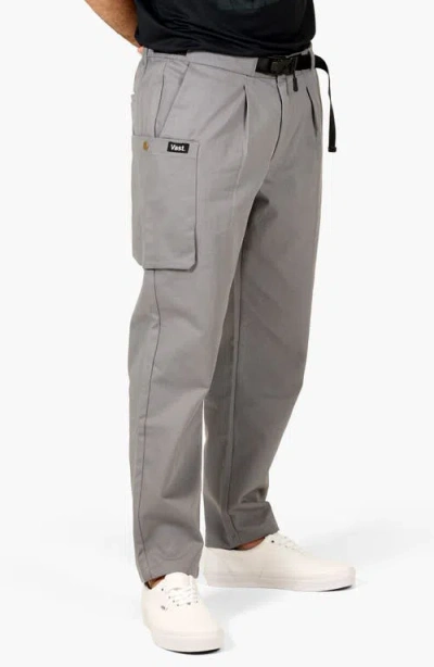 Vast Belted Twill Cargo Pants In Gray
