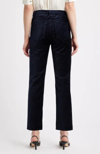 Frame Le Sleek Velvet Ankle Straight Leg Pants In Black