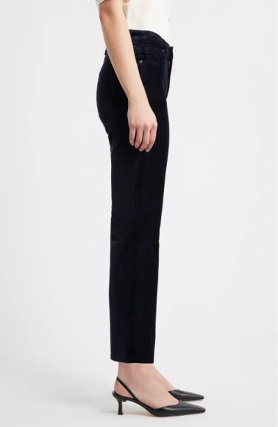 Frame Le Sleek Velvet Ankle Straight Leg Pants In Black