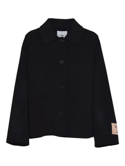 Solotre Sophisticated Tailored Black Coat With Timeless Appeal In Black