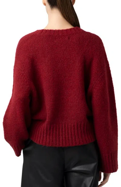 Blanknyc Cropped Cardigan In Burgundy