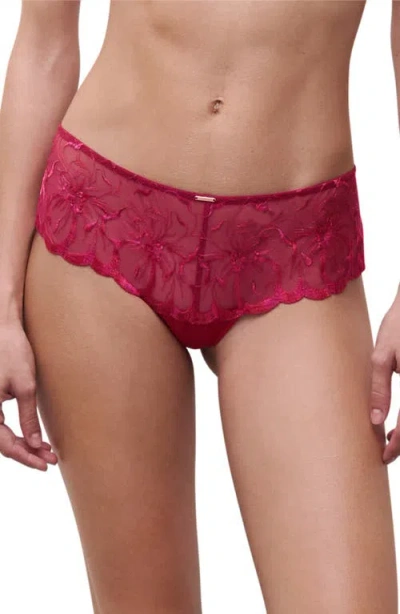 Chantelle Lingerie Fleurs Hipster Tanga In Red