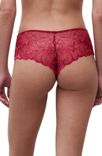 Chantelle Lingerie Fleurs Hipster Tanga In Red