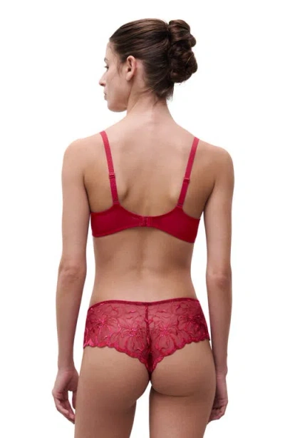 Chantelle Lingerie Fleurs Hipster Tanga In Red