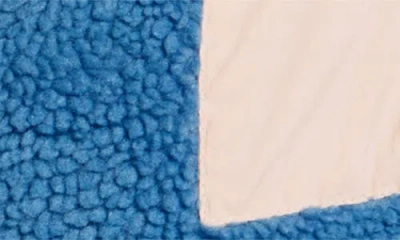 Happy Camp3r Denim Blue Fleece Quarter Snap Pullover In Blue