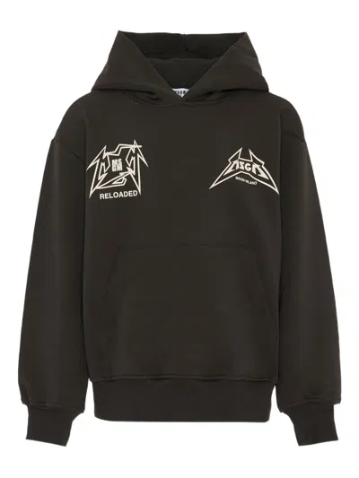 Msgm Graphic-print Hoodie In Black