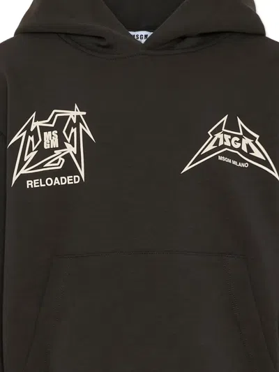Msgm Graphic-print Hoodie In Black