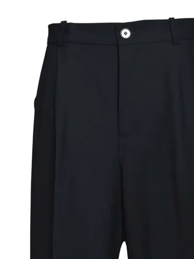Solotre Tailored Blue Trousers With Straight Leg Silhouette In Black