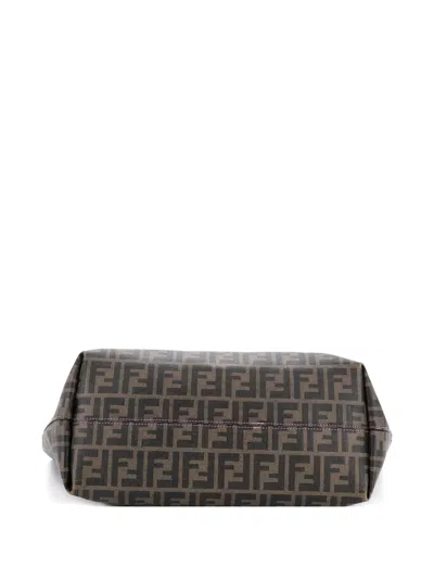 Pre-owned Fendi Roll Zucca Coated Canvas Large Tote Bag