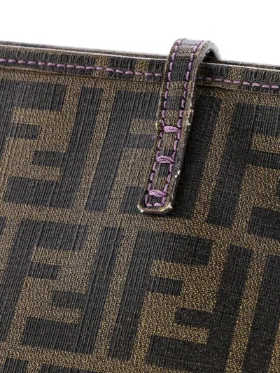 Pre-owned Fendi Roll Zucca Coated Canvas Large Tote Bag