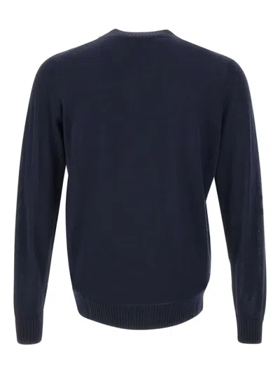 Filippo De Laurentiis Ribbed Crew-neck Sweater In Blue