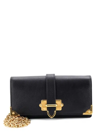 Pre-owned Prada Cahier Saffiano Leather Mini Crossbody Bag