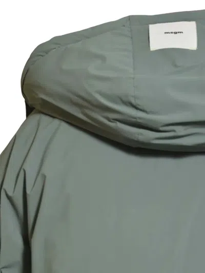 Msgm Zip-fastening Coat In Green