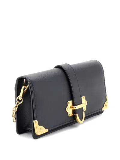 Pre-owned Prada Cahier Saffiano Leather Mini Crossbody Bag
