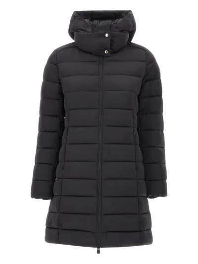 Save The Duck Funnel-neck Padded Coat In Black