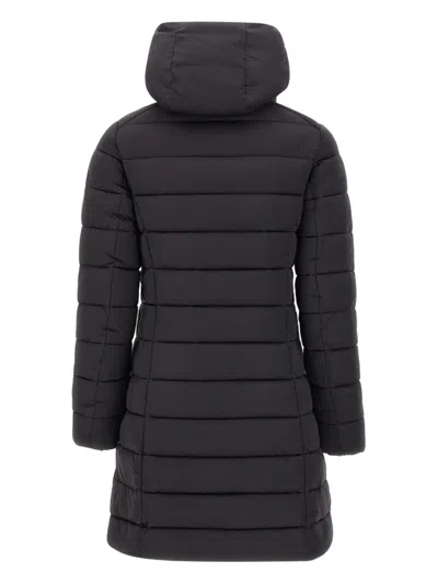 Save The Duck Funnel-neck Padded Coat In Black