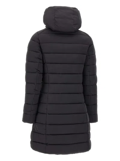 Save The Duck Funnel-neck Padded Coat In Black