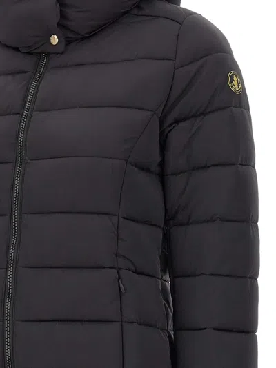 Save The Duck Funnel-neck Padded Coat In Black