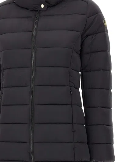 Save The Duck Funnel-neck Padded Coat In Black
